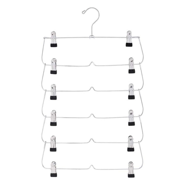 Rebrilliant Chrome Metal 6Tier Skirt Hanger 3Pack Wayfair